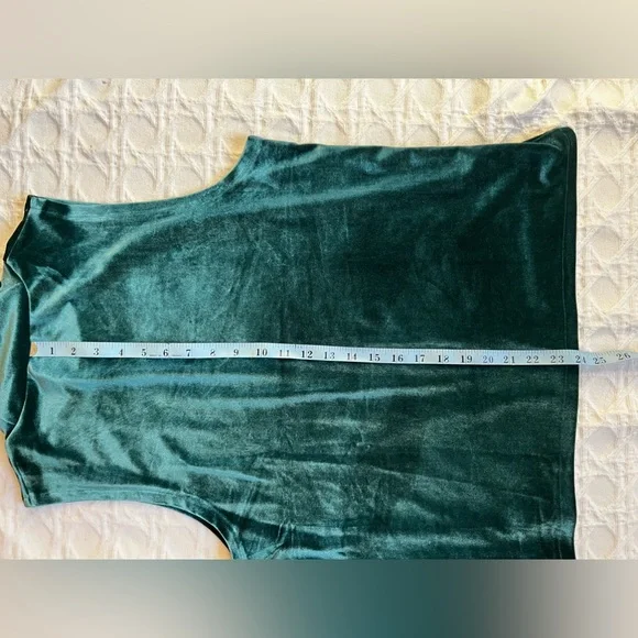 JCREW NEW! Mockneck StretchVelvet Sleeveless Top Perfect Holidays! SzL Jewel Grn - Picture 5 of 6